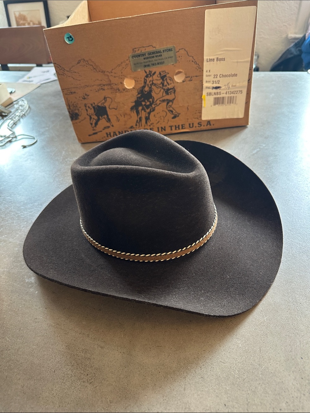 STETSON | Line Boss  Hat - 4x - 22 Chocolate - Picture 3 of 9